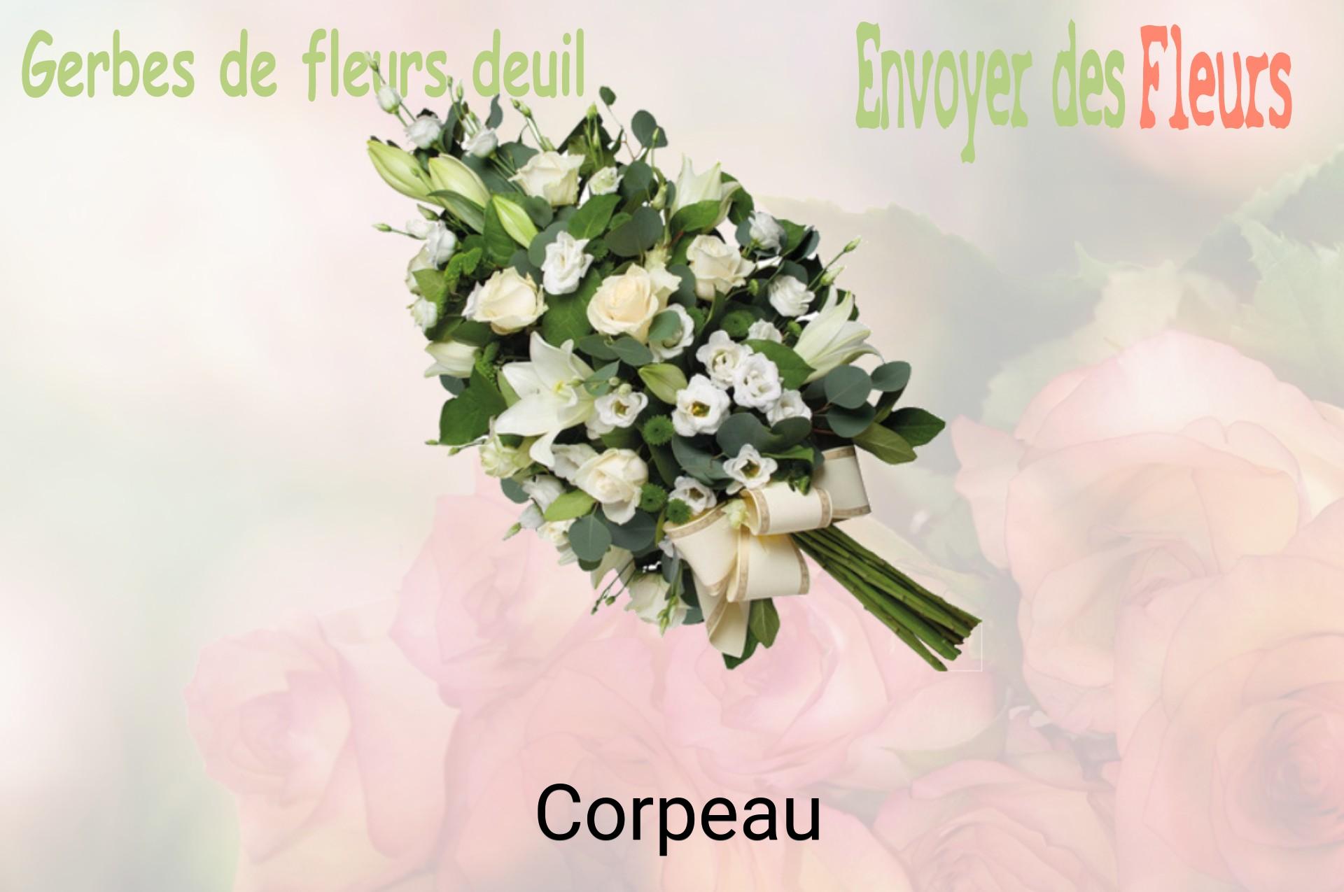 Gerbe de fleurs de deuil livrée à Corpeau